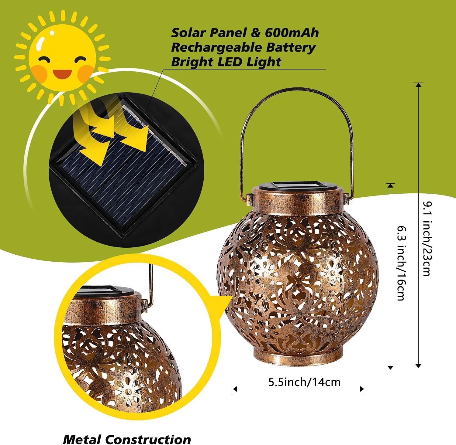 1-6PCS Lanternas Solares Marro - Solar Street Light Led avaliação e preço